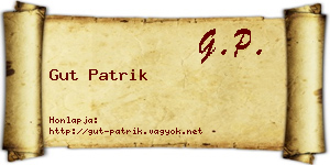 Gut Patrik névjegykártya